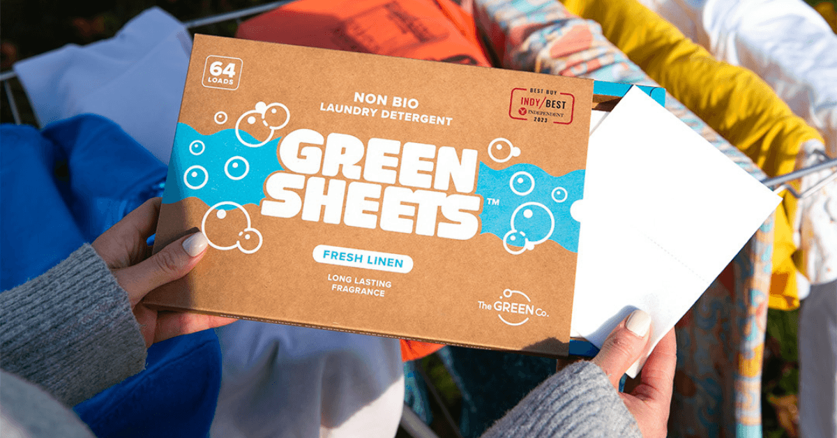 laundry detergent greensheets packet by clothes dryer