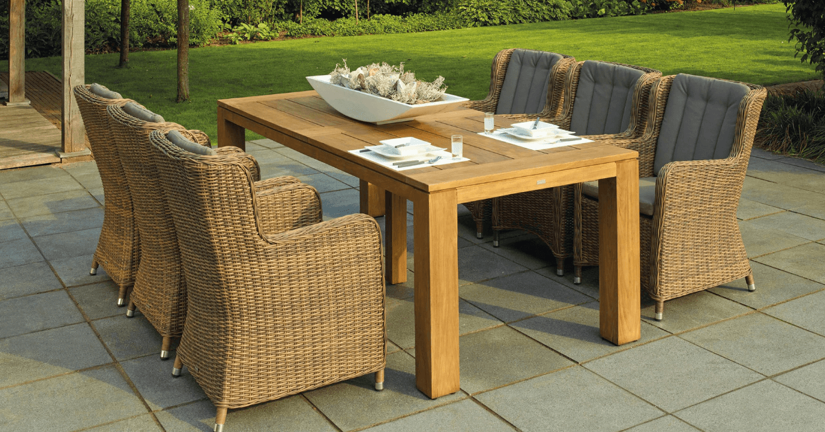 outdoor garden furniture after being cleaned naturally with eco cleaning products