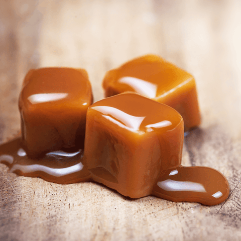 caramel cubes drenched in caramel sauce