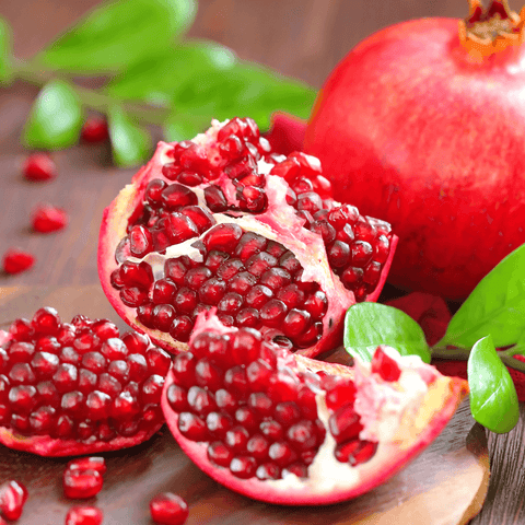 halved pomegranate fruit