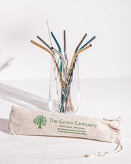 Reusable Drinking Straws & Free Carry Bag + Cleaning Brush - The Green Company